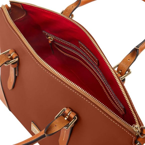 Dooney & Bourke Wexford Leather Domed Satchel - Natural - Picture 3 of 4